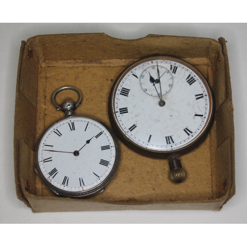 264 - A ladies hallmarked silver cased pocket watch and a gent's steel pocket watch.