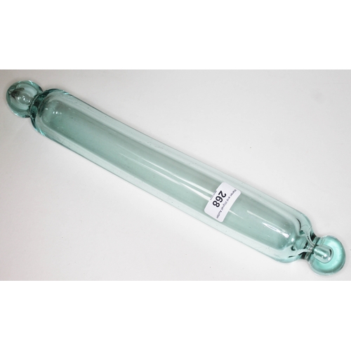 268 - A Victorian glass rolling pin, length 41cm.