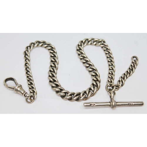 175 - A hallmarked silver Albert chain, length 25cm, wt. 3/4oz.