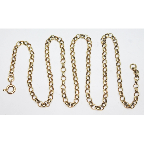 288 - A hallmarked 9ct gold chain, length 47cm, wt. 8.24g.