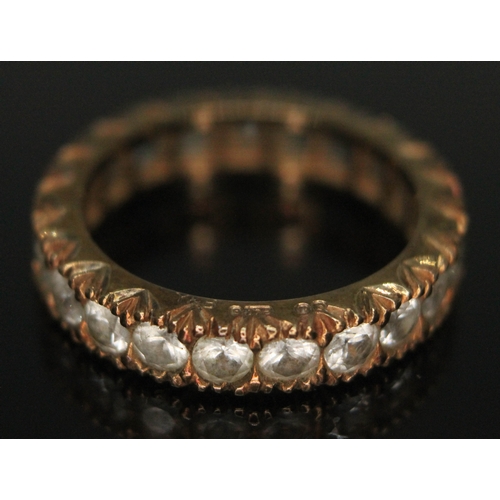 295 - A late Victorian 9ct gold eternity ring set with colourless paste, maker's initials 'Y&B', London 18... 