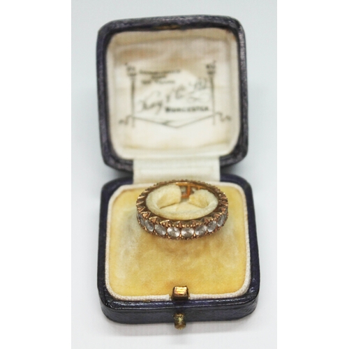 295 - A late Victorian 9ct gold eternity ring set with colourless paste, maker's initials 'Y&B', London 18... 