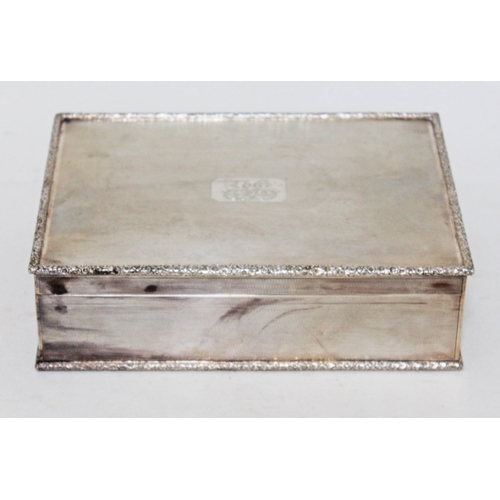 319 - A George VI silver cigar box, textured exterior with floral moulded border, gilt interior, cedar lin... 