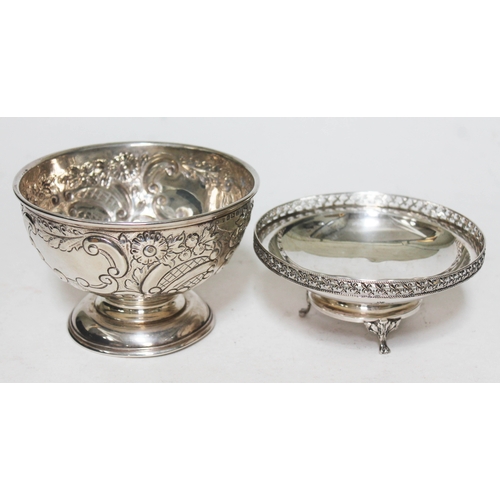 330 - Two hallmarked silver bowls, diam. 13cm & 12cm, heights 9cm & 6cm (pictured left to right), wt. 9oz