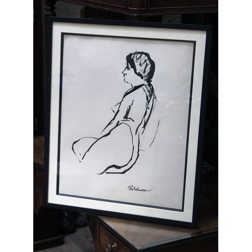 8 - James Lawrence Isherwood (1917-1989), untitled nude still life, black ink, 39cm x 49cm, signed lower... 
