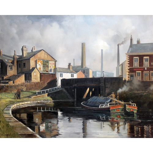 16 - John Lewis Chapman (b1946), untitled, northern canal scene, oil on canvas, 49cm x 40cm, signed lower... 