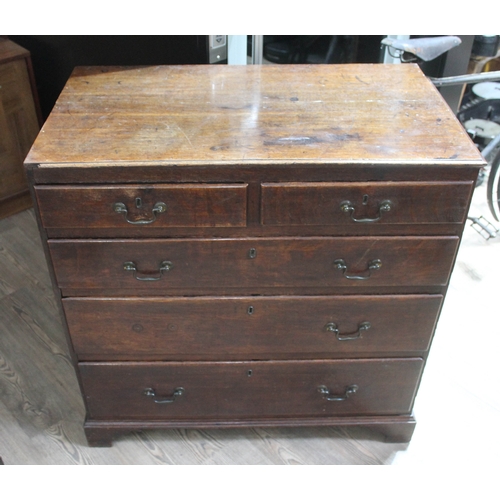 78 - A Georgian oak chest of drawers, width 99cm, depth 56cm & height 97cm.