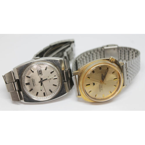 90 - A stainless steel Seiko Automatic wristwatch and a Marina Antimagnetic.