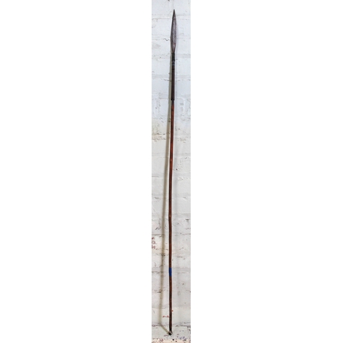 399 - An African spear, length 142cm