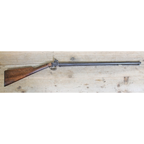 414 - A small 19th century percussion boxlock gun, barrel length 54.5cm, possibly for poaching(?).