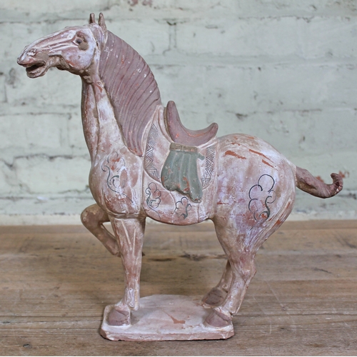 421 - A Chinese Tang Dynasty style terracotta horse, height 35.5cm.