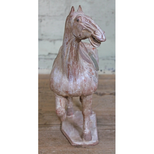 421 - A Chinese Tang Dynasty style terracotta horse, height 35.5cm.