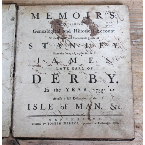 426 - Memoirs Containing A Genealogical and Historical Account of the Ancient and Honourable House of Stan... 