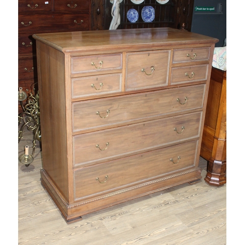 88L - A good quality Edwardian walnut chest of drawers, the middle drawer dated 21/7/1904 in pencil with o... 