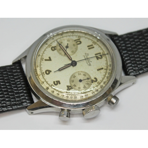 106 - A 1945 Breitling Premier stainless steel chronograph ref.777 having silvered signed dial with second... 