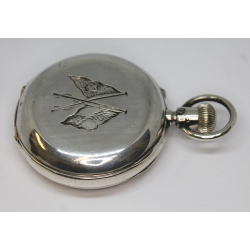 129 - A 19th century hallmarked silver pocket watch, the movement back plate inscribed for Ollivant & Bots... 