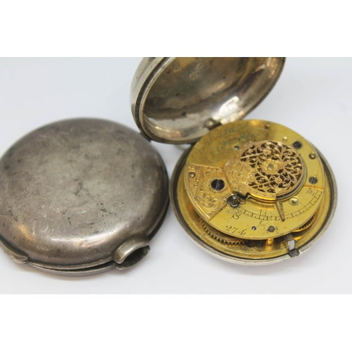 161 - A paircased silver pocket watch