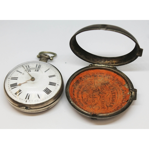 161 - A paircased silver pocket watch