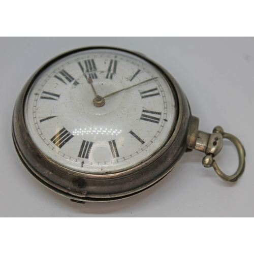 161 - A paircased silver pocket watch