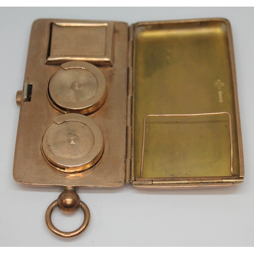 168 - A 9ct gold sovereign and stamp case, Horace Woodward & Co, (probably London) 1903, gross wt. 74.92g,... 