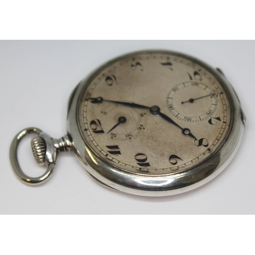 123 - A 1920s silver pocket watch, the dial signed J. Sewill Liverpool, and having Arabic numerals and bre... 