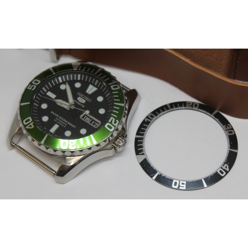 132 - A stainless steel Seiko 5 Sports 'Sea Urchin' SNZF17K, Submariner styled wristwatch having signed ma... 