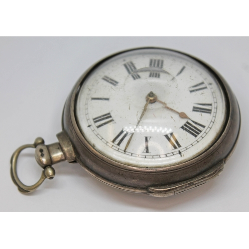 161 - A paircased silver pocket watch