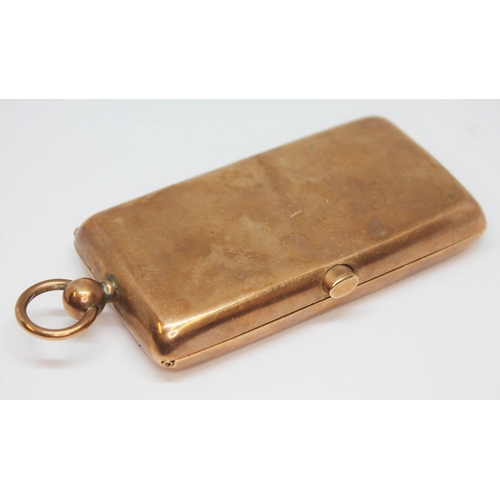 168 - A 9ct gold sovereign and stamp case, Horace Woodward & Co, (probably London) 1903, gross wt. 74.92g,... 