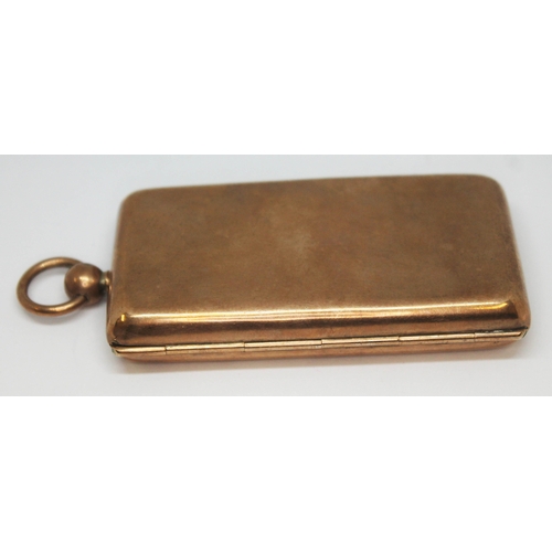 168 - A 9ct gold sovereign and stamp case, Horace Woodward & Co, (probably London) 1903, gross wt. 74.92g,... 