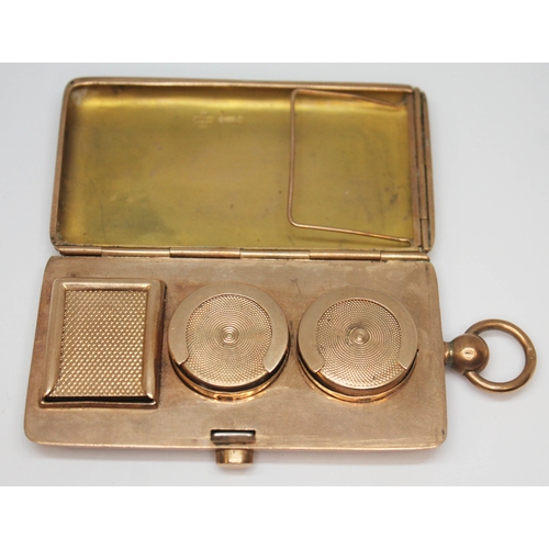 168 - A 9ct gold sovereign and stamp case, Horace Woodward & Co, (probably London) 1903, gross wt. 74.92g,... 