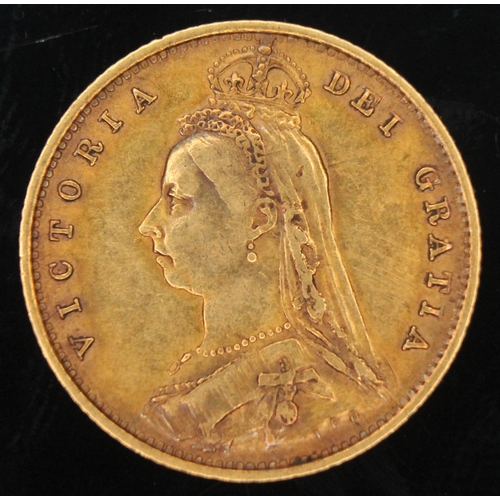 190 - Victoria 1887 shield back half sovereign.