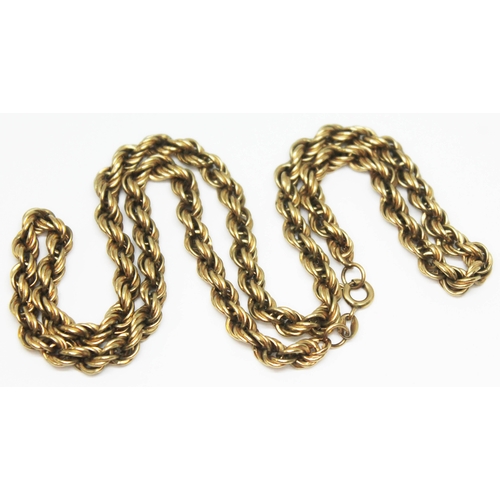 194 - A 9ct gold twist link chain, marked '375' with import marks, wt.9.30g, length 46cm.