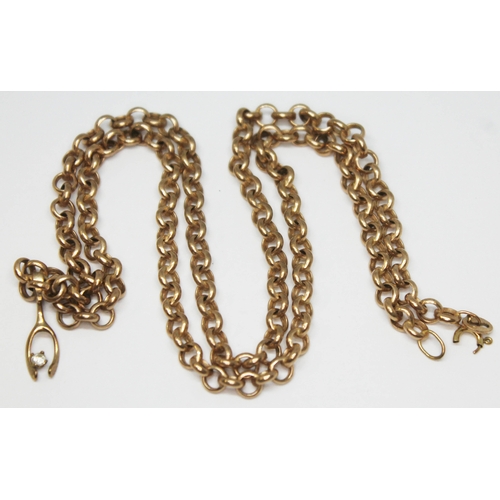 195 - A 9ct gold link chain, marked '375' and with import marks, wt. 8.13g, length 54cm.