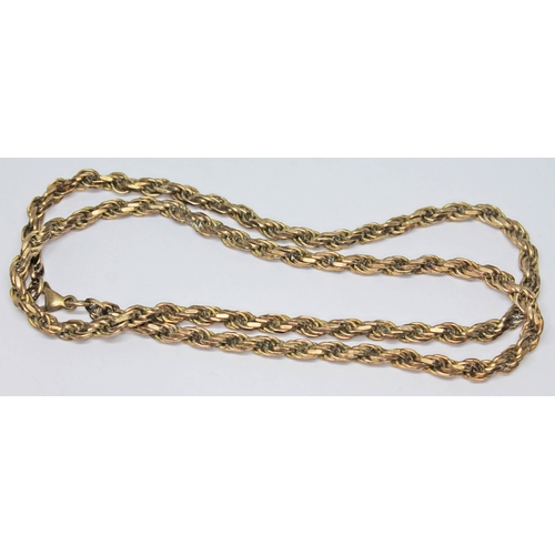 213 - A chain marked '9K' and '375', length 44cm, wt. 21.79g.