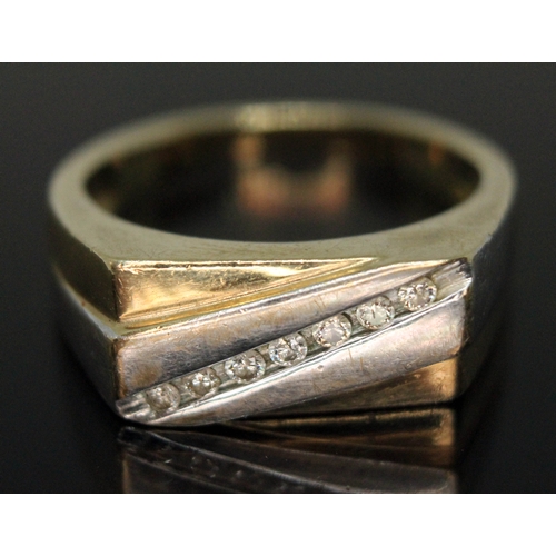 244 - A hallmarked 9ct gold diamond ring, gross wt. 5.24g, size R.