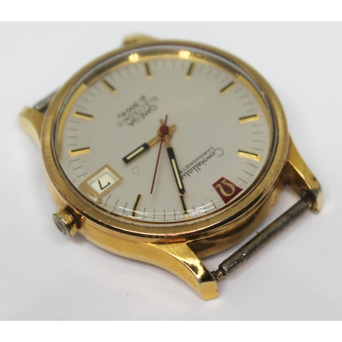 142 - A 1970 gold plated Omega Constellation Chronometer Electronic F300 wristwatch 198.003, with signed s... 