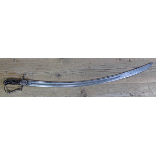 446 - A late 19th century German made Ethiopian calvalry sword, total length 92cm.