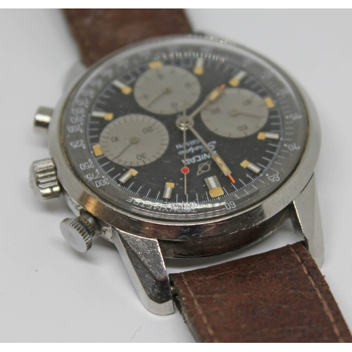 104 - A vintage stainless steel Enicar Sherpa Graph 300 'Jim Clark' chronograph wristwatch reference 072-0... 