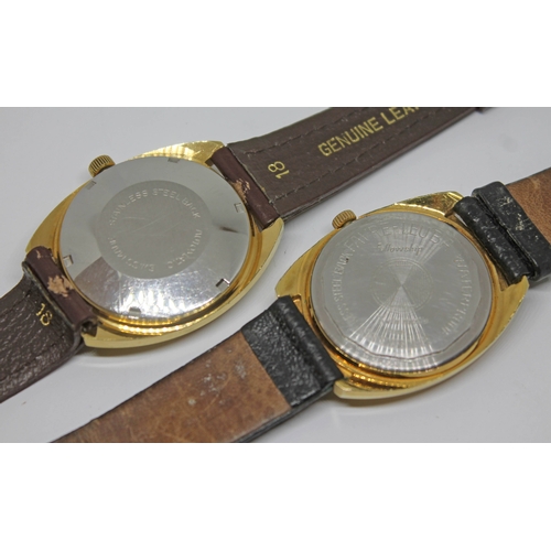 105 - Two vintage gold plated automatic wristwatches comprising a Favre-Leuba Fellowship with Duomatic cal... 