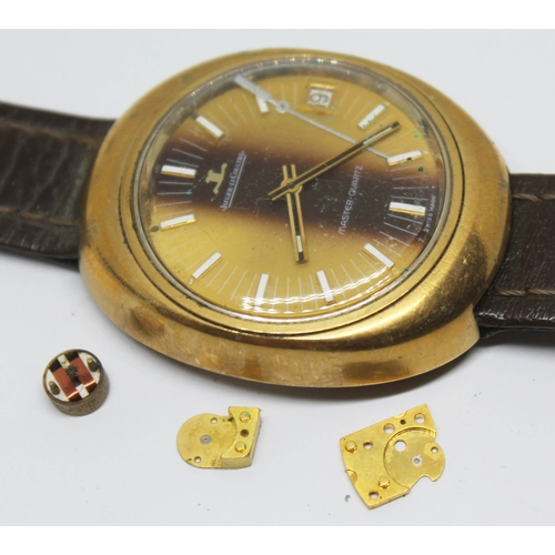 A vintage gold plated Jaeger LeCoultre Master Quartz wristwatch