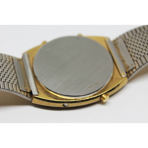 108 - A 1979 gold plated Omega Speedmaster Quartz reference 188.0005, with digital display, 33mm case, sta... 