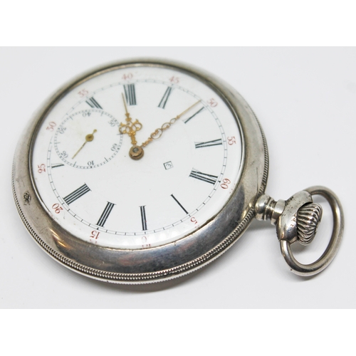 130 - T. Eaton Co. Ltd open face pocket watch, the white enamel dial having Roman numerals with outer minu... 