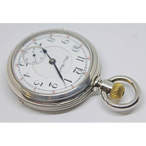 138 - A coin silver cased Illinois Watch Co. 'Bunn Special' pocket watch, circa 1902, with signed white en... 