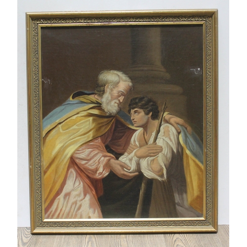 15 - 18th/19th Century School, Biblical scene, oil on canvas, 49.5cm x 60cm, unsigned, later frame 59cm x... 