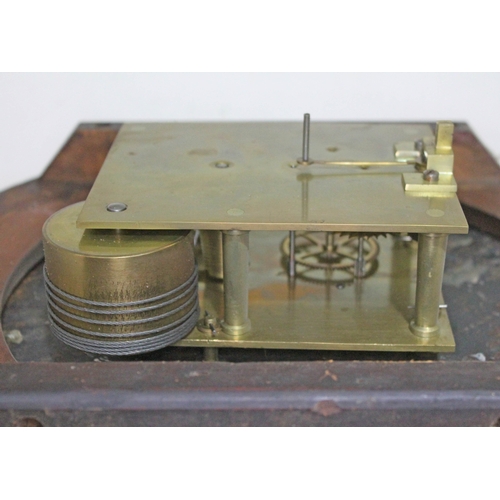 27 - A single fusee wire driven round wall clock, total diam. 36.5cm.