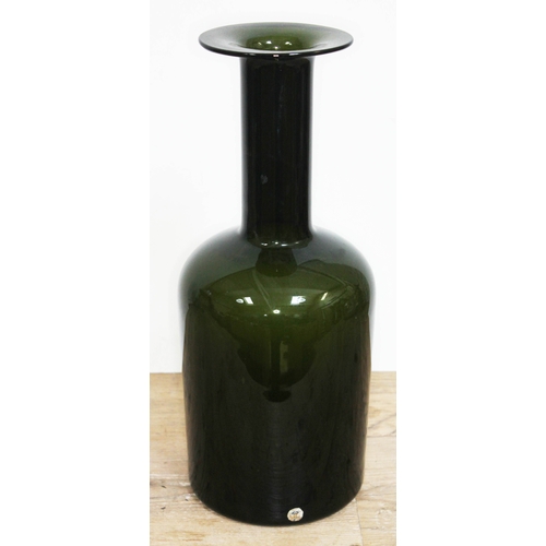 324 - A large green glass bottle vase designed by Otto Brauer for Holmegaard circa 1960s, height 44cm.