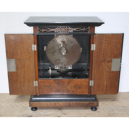 74 - A late 19th century table cabinet polyphon music player, 'The Imperial',with one disc, width 43cm, d... 