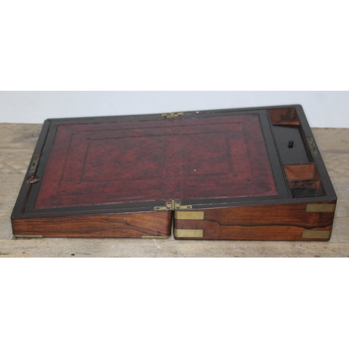 77 - A 19th century brass inlaid rosewood, width 33cm.