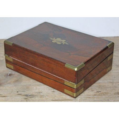 77 - A 19th century brass inlaid rosewood, width 33cm.