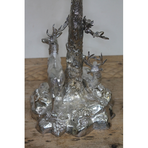 81 - A large and impressive Victorian silver plated three branch candelabra centre piece, naturalisticall... 